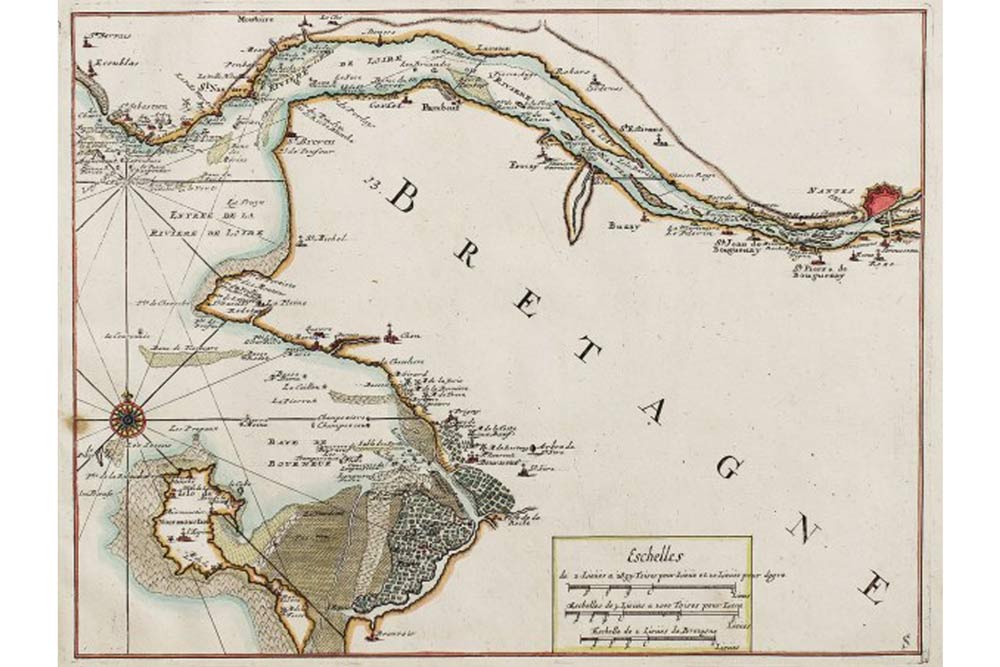 carte ancienne de bretagne embouchure loire